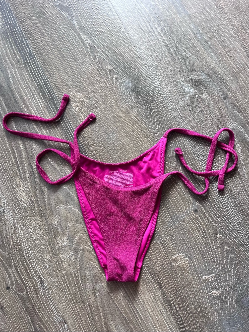 Victoria’s Secret' Fuchsia Sparkle Swim Bottoms Tie Straps